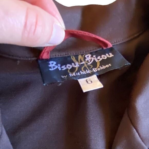 EUC Brown Bisou Bisou Blazer wth Gold Buttons - Picture 4 of 7